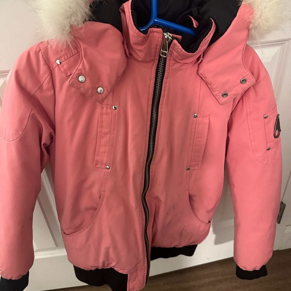 Moose Knuckles Pink Kids Puffer Jacket